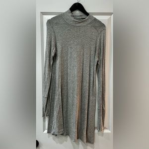 Free People, knit long sleeve mini dress, gray, small